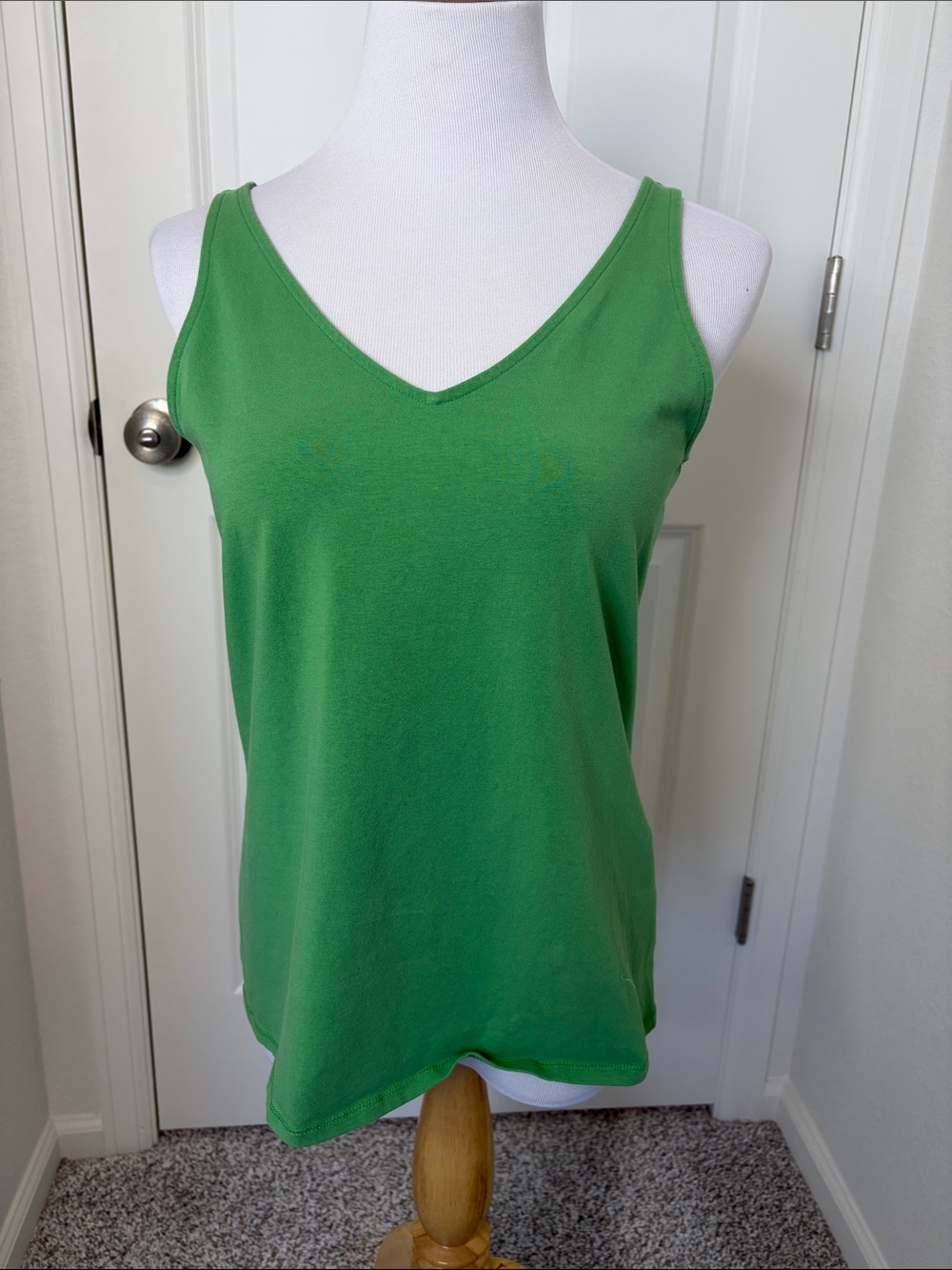 J.Jill Perfect Reversible Tank Green V Neck Scoop Neck Large